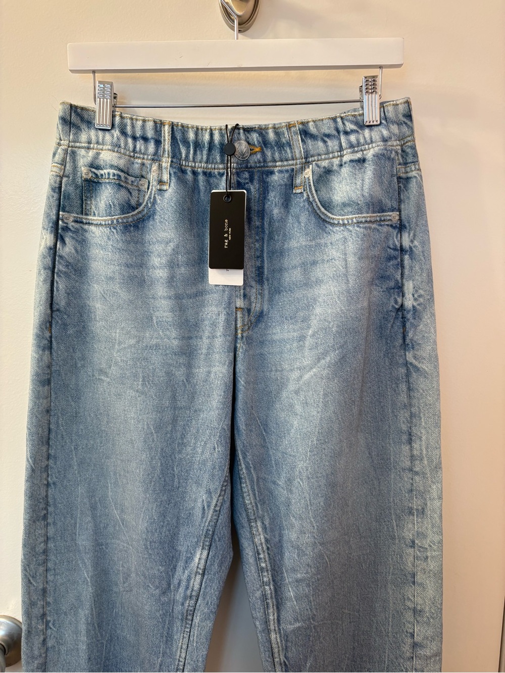 RAG & Bone Miramar Light Blue Denim Jogger Pants NWT Size M •Waist 15-20• - Picture 3 of 11